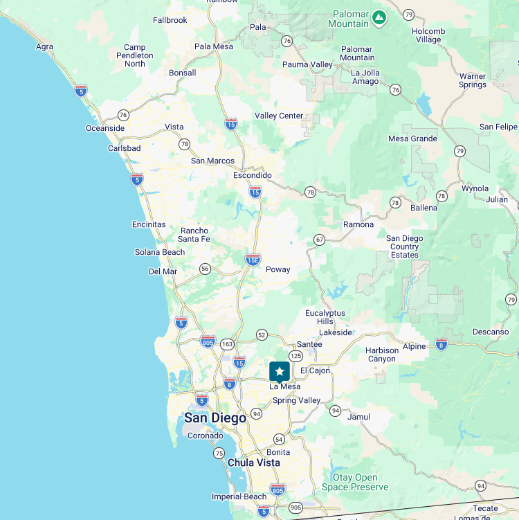 San Diego County service area